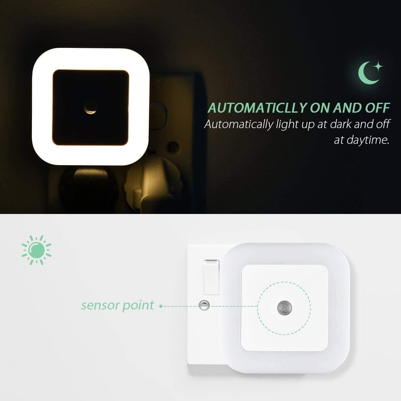 Lamp With Automatic Sensor Energy-efficient Night Light For Bedroom, Living Room, And Bathroom