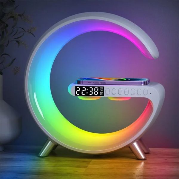 Rgb Light Bluetooth Speaker With 10w Wireless Charging 4 In 1 Led