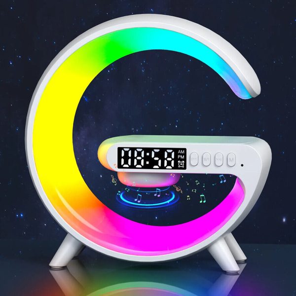 Rgb Light Bluetooth Speaker With 10w Wireless Charging 4 In 1 Led